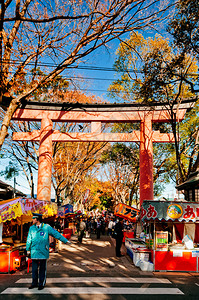 2012年12月10日日本埼玉小宫美哉美丽的红色都灵和东京市场在hikawajinja神社举行的大东海节背景