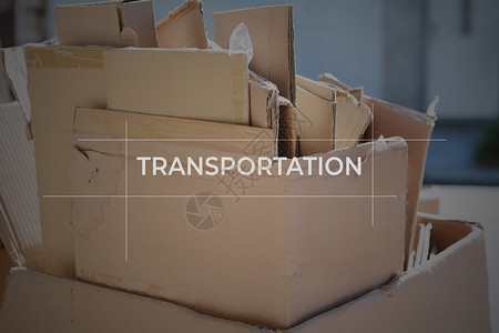 以运输为主的纸板箱文字户外货物分配概念图片