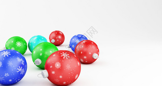 3d说明圣诞节球传统的装饰冬季快乐节假日和圣诞快乐概念图片