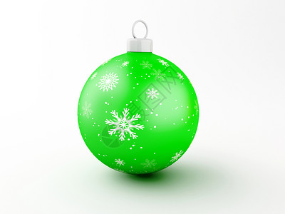 3d说明绿色圣诞舞会传统装饰品冬季节日快乐和圣诞概念图片