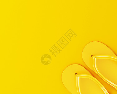 3d插图黄色背景的翻滚夏季概念图片