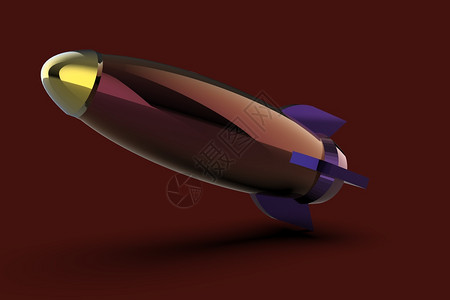 火箭飞船三维渲染隔离在红色背景上火箭飞船三维渲染图片