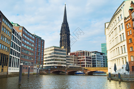 汉堡德国基尔运河高清图片