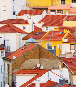Lisbon旧城镇传统建筑背景portugal图片