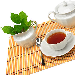白底茶瓷器茶图片