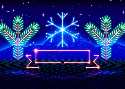 带有奈子雪花和80年代计算机背景的圣诞节卡图片
