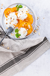 酸奶和杏仁切片双西蒙健康食品图片