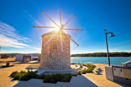 Medulin风车镇地标和海滨风车镇Croati岛地区图片