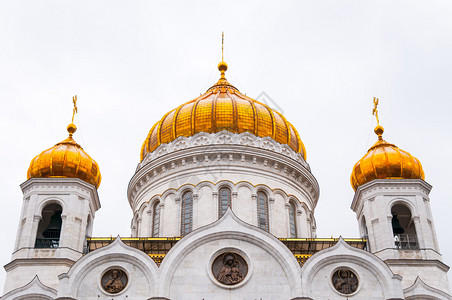 基督大教堂救世主和在莫斯科的金穹顶图片
