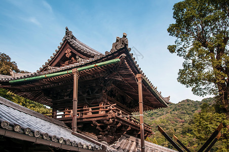 哈希德寺庙位于山区建6世纪以樱花和秋叶闻名图片
