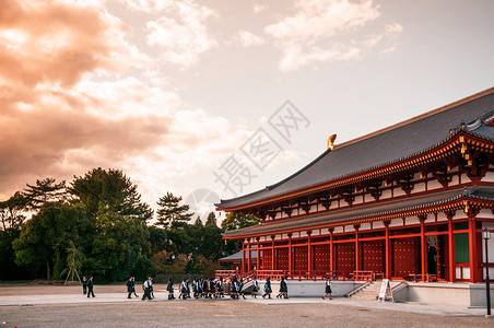 2010年第3章日本奈拉世界遗产所在地yakushij寺庙大厅的游客图片