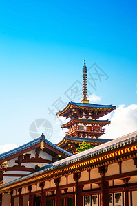 日路吉寺庙古老的日本塔路吉寺庙本图片