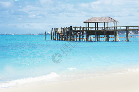 拿骚纳索巴哈马的美丽热带海滩暑假背景