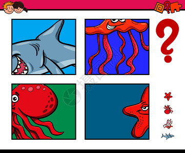 儿童海洋动物教育游戏插图图片