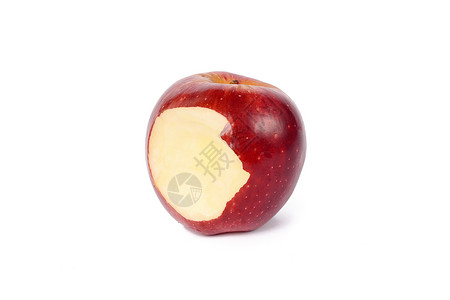 带有阴影的红色点苹果孤立白背景夏天高清图片素材