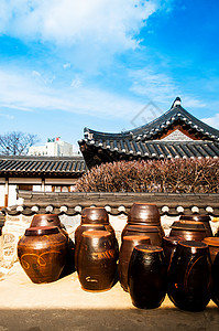 传统韩国基米奇容器锅背景图片