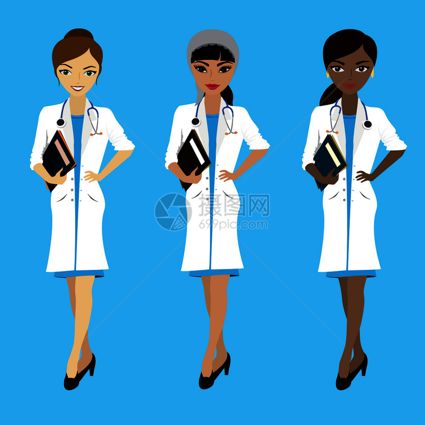 不同种族的女医生图片