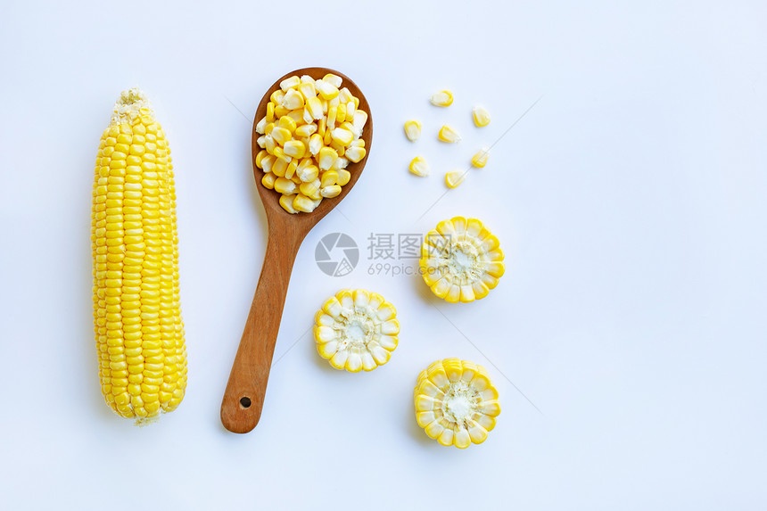 以玉米为白色背景图片