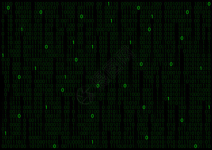 含有消失代码的黑色背景绿二进制矩阵图片