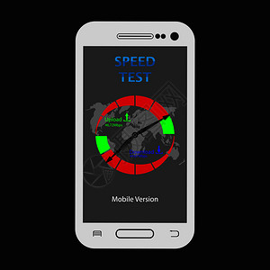 显示数据传输速度测试的智能手机屏幕图片