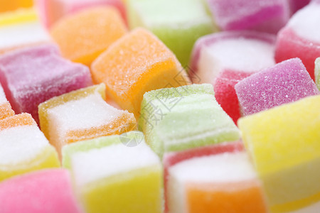 糖果体艺术字白色背景中孤立的彩色方体果冻糖背景
