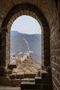长城拱门背景图片