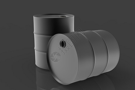 2个黑色金属工业油桶3D黑色背景隔离工业油桶2个黑色工业油桶图片