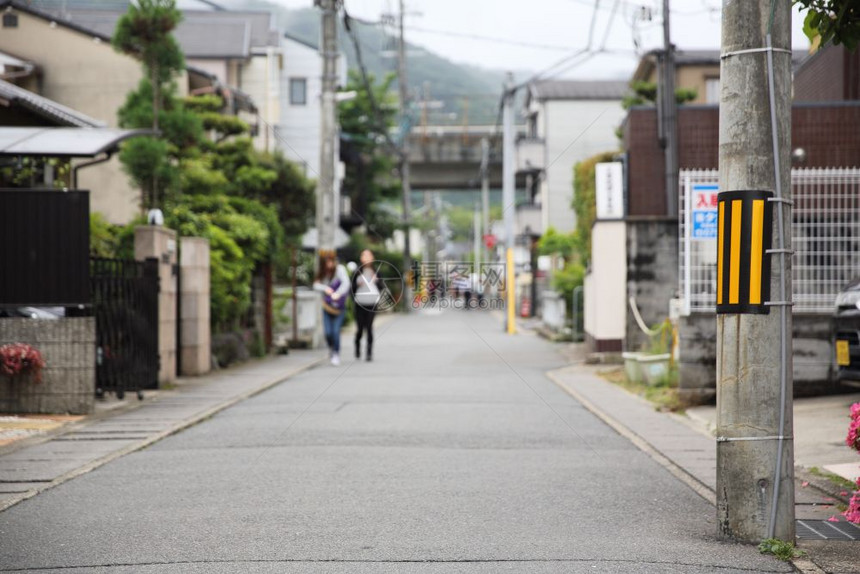 Japn的街道有选择焦点在街上京都有选择焦点和模糊不清图片