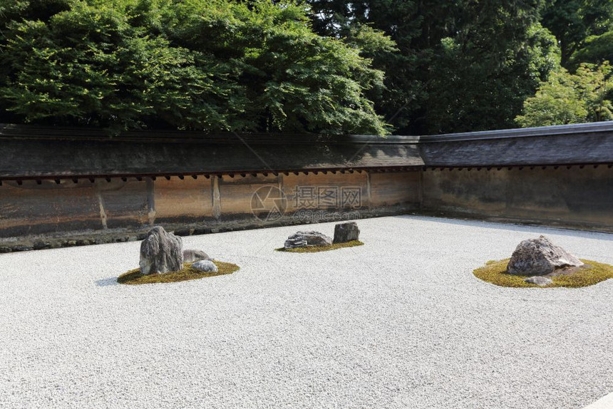 日本京都的石头花园图片