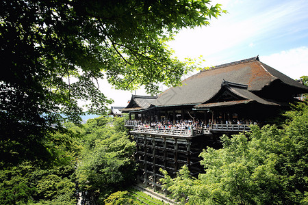 日本京都的kiyomzudera寺庙图片
