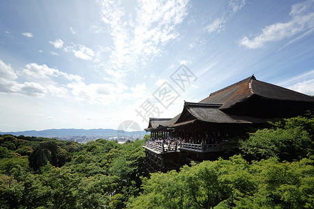 日本京都的kiyomzudera寺庙图片