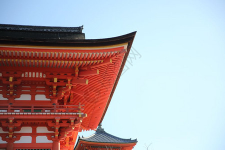 日本京都的基约米祖寺庙背景图片