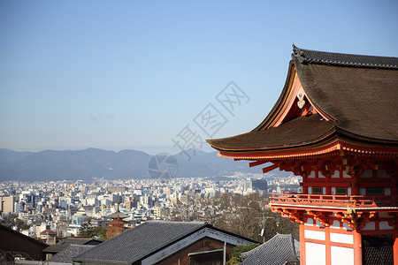 日本京都的基约米祖寺庙背景图片