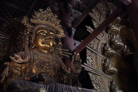 在奈拉的东代寺庙盛大佛教堂和高三的波萨松高清图片
