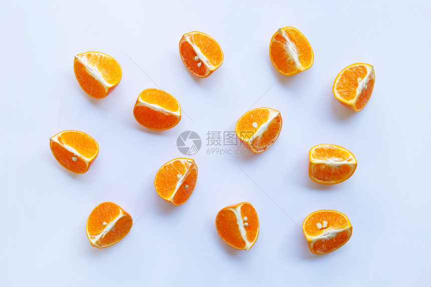 白底橙色柑橘水果图片