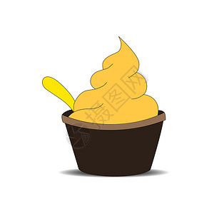 香草冰淇淋矢量卡通设计元素图片