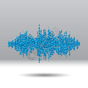 泰皮奇由混乱的分散蓝球组成的声波形设计图片