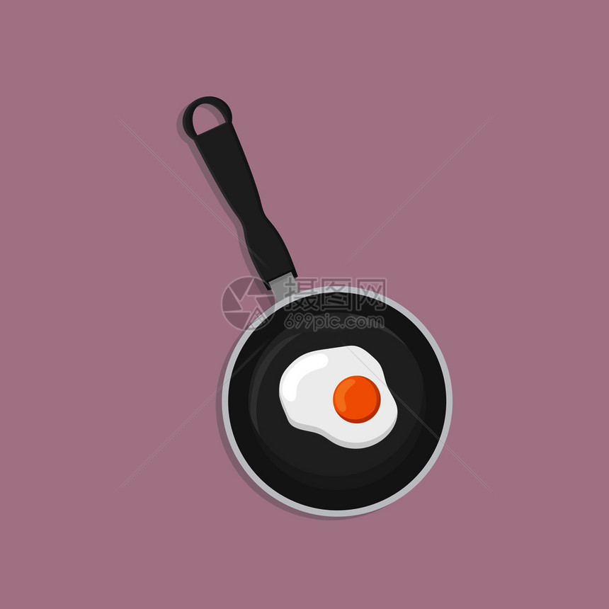 在圆锅上煎蛋简单图像图片