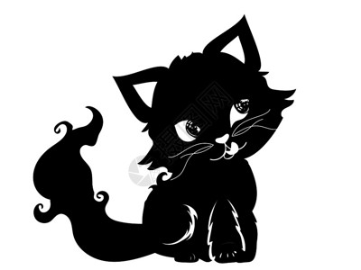 万圣节黑猫可爱的卡通设计图片