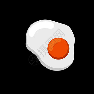 蛋煎糍粑带有黄蛋和白质的平板煎插画