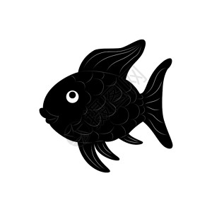鱼的简单平面光影图画背景图片
