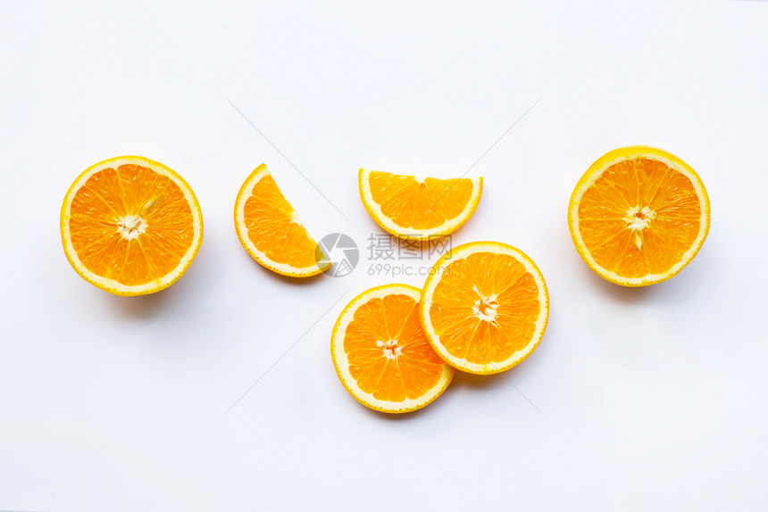 白色背景的新鲜橙柑橘水果图片