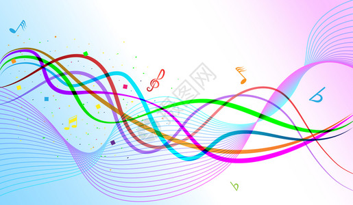 彩色交错线抽象音乐背景图片