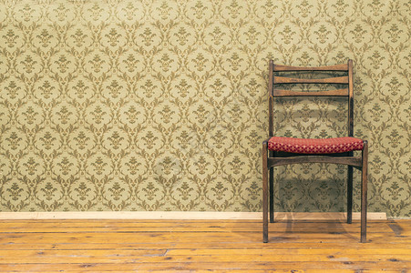 victoran风格的古板壁纸装饰背景和椅子糊面色调图片