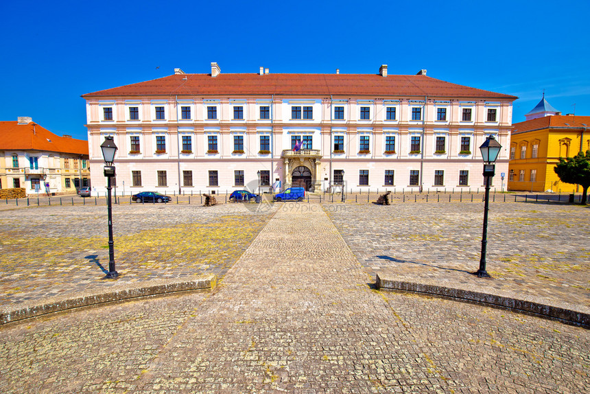 Tvrdja历史城镇osijek的旧平面广场croati的斯拉沃尼哈地区图片