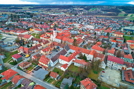 Krizevc镇roat的frgoje地区空中全景图片