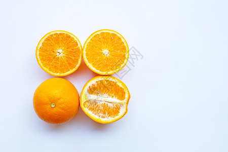 白底新鲜橙色柑橘水果图片
