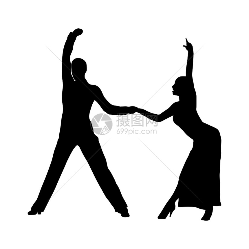 舞蹈和运动几个女的轮廓图片