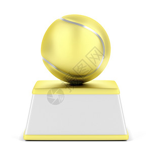圆座奖杯白背景的金网球奖杯背景