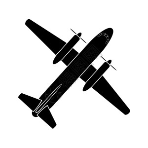 双引擎螺旋桨飞机空运的简单图像图片